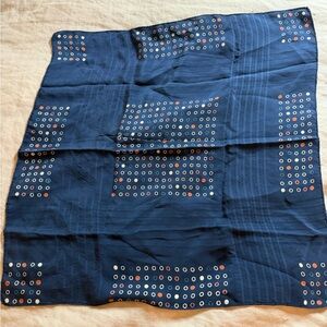 Navy Blue Polka Dot Scarf